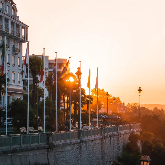 Lever de soleil sur le boulevard des Pyrénées - Pau