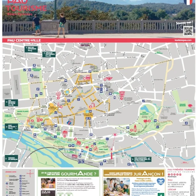 Plan touristique de Pau Béarn Pyrénées